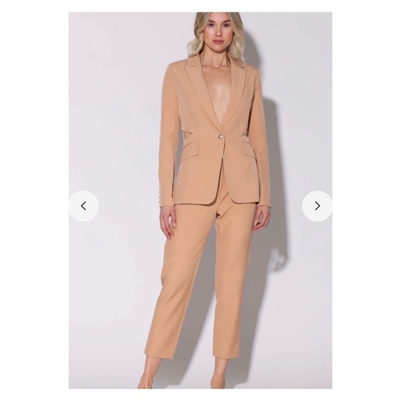 WALTER BAKER Felicia Cutout Blazer Jacket Dune Nude Small NWT Old Money - Picture 3 of 6